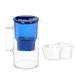 Wessper Glazen Waterfilterkan van 3 l, Set met 2 Filters - Blauw