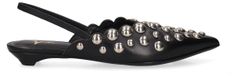 MARC ELLIS Escarpins à bout ouvert noirs avec micro-clous - Cuir véritable
