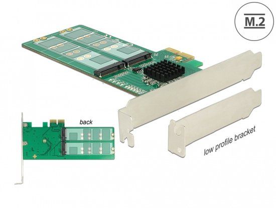 Delock PCI Express Card > 4 x internal M.2 Key B - Low Profile Form Factor