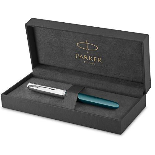 PARKER Parker 51 Vulpen | Blauwblauw vat met chromen rand | Fijne penpunt met zwarte inktcartridge | Geschenkdoos