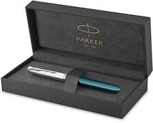 PARKER Parker 51 Vulpen | Blauwblauw vat met chromen rand | Fijne penpunt met zwarte inktcartridge | Geschenkdoos