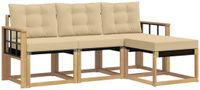 vidaXL - Buiten - bank - set - 4 - st - Wit - en - Beige