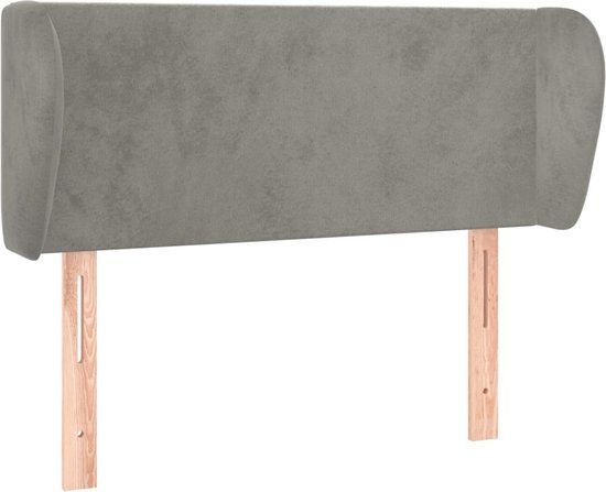 vidaXL Hoofdbord met randen 83x23x78/88 cm fluweel lichtgrijs