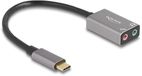 Delock External USB Sound Card with Type-C™ male to 2 x 3.5 mm Stereo jack Plug & Play Audio Adapter