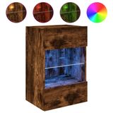 vidaXL TV-wandmeubel met LED-verlichting 58,5x30x60,5 cm gerookt eiken