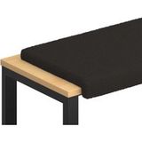 Maison Exclusive - Coussin de banc en tissu sherpa noir, profondeur 35 cm