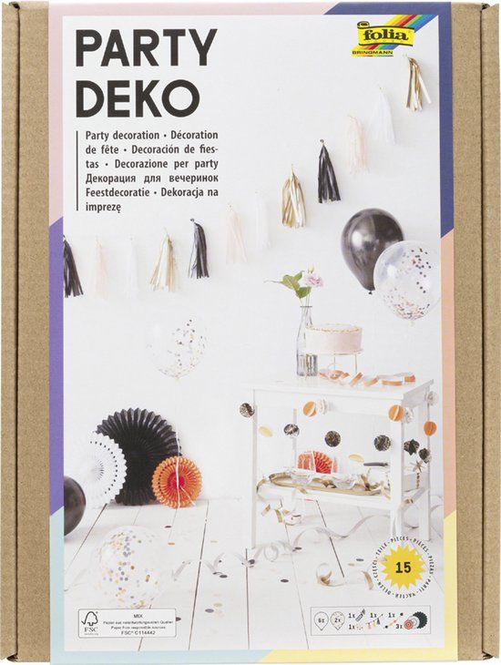 Folia 45401 Party Decoration For Adults, 15 Pieces, Set With Air Hoses