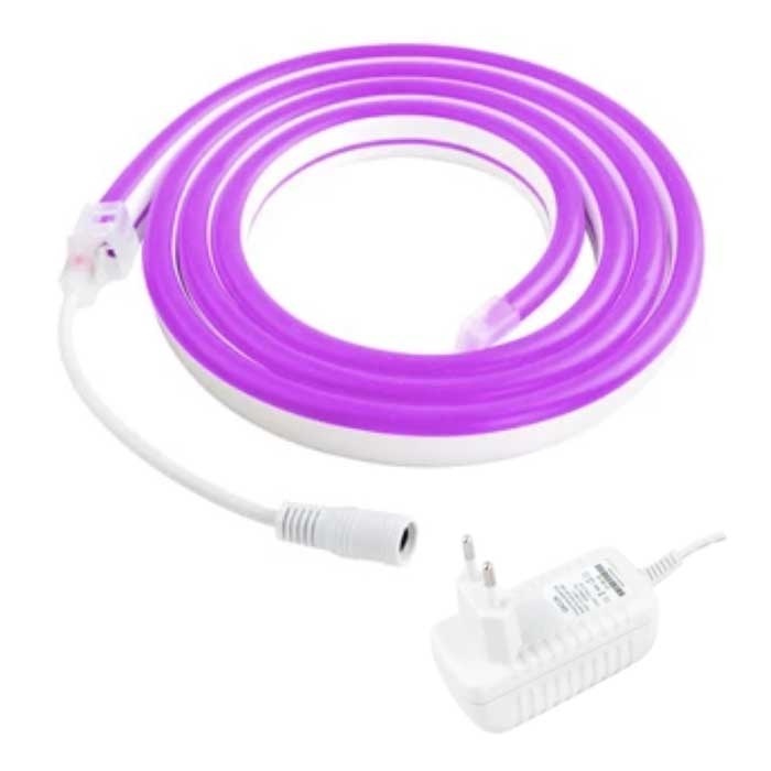 TSLEEN Neon LED Strip 4 Meter - Flexibele Verlichting Tube met Stekker Adapter 12V Waterdicht Paars