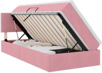 vidaXL Opbergbed met hoofdeinde Roze 100 x 200 cm Fluweel