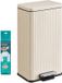 EUZIEL International GmbH Poubelle à pédale - Avec couvercle à fermeture douce et seau intérieur amovible - Beige - 50 L