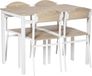 HOMCOM Ensemble de salle à manger 5 pièces - table et chaises - naturel - blanc