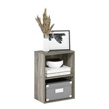 Furinno LUDER Boekenplank, 2-laags moderne boekenplank, open planken, boekenkast 9 x 16 x 21, voor woonkamer, slaapkamer, thuiskantoor, Frans eiken