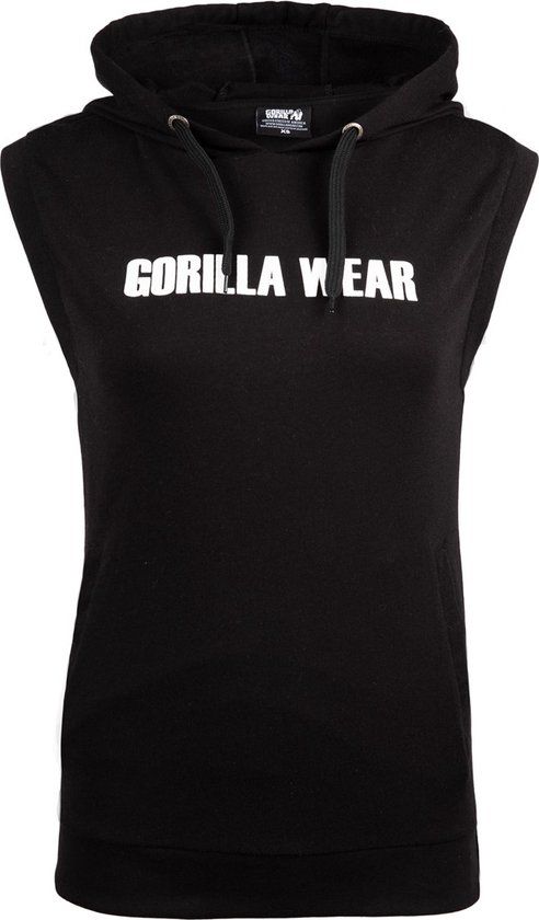 Gorilla Wear Virginia Mouwloos Hoodie - Zwart - M