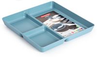 Plasticforte Vakjesborden - Blauw - 3-vaks - Kunststof - 24 x 24 cm