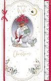 Me To You Tatty Teddy Luxe Handgemaakte Kerstkaart Voor Mooie Vrouw, Tatty Teddybeer Met Geschenken 7x11ins - Officiële Collectie