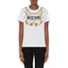 Moschino T-shirt en jersey biologique avec logo blanc Taille : 40