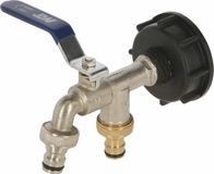 Merkloos Kerbl IBC-adapter S60x6, met 2x Gardena-aansluiting