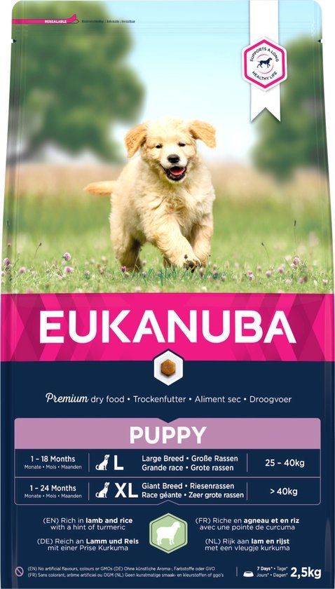 Eukanuba Puppy/Junior Large Breed Lam & Rijst - Puppy-Hondenvoer - 2.5 kg