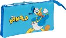 Donald Duck Etui - 3 vakken - Bleu - 22 x 12 x 3 cm