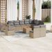 Prolenta Maison Exclusive - Tuinset voor de tuin, bestaande uit 11 delen, met mix van beige, gevlochten polyrotan en kussens