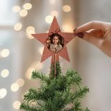 Étoile en bois personnalisée pour sapin de Noël