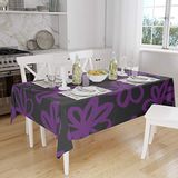 Bonamaison Tafelkleed, Anti-Mold, Sneldrogend, Waterdicht, 100% Polyester Tafellaken, Paars, zwart, 140 x 160 Cm