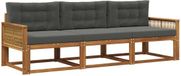 vidaXL - Chaise longue loungeset 3-delig acaciahout naturel et anthracite