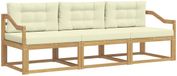 vidaXL - Chaise longue loungeset - 3 zitplekken - Wit en crème - Polyester
