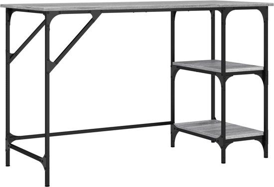 vidaXL Bureau 120x50x75 cm metaal en bewerkt hout grijs sonoma eiken