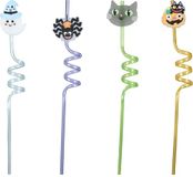 FIESTAS GUIRCA Herbruikbare rietjes voor Halloween, 27 cm, tafeldecoratie voor feestjes en themafeesten, ideaal voor horrorevenementen en plezier, meerkleurig