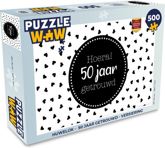 MuchoWow Puzzel Hoera! 50 jaar getrouwd - Quotes - Spreuken - Trouwen - Legpuzzel - Puzzel 500 stukjes - Sinterklaas cadeautjes - Sinterklaas voor grote kinderen