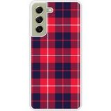 Tartan Rouge Bedrukt siliconen hoesje compatibel met Galaxy S21 FE