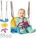 Outsunny Balançoire pour tout-petits avec cordes réglables - Balançoire pour bébé - 3-en-1 avec harnais de sécurité - Bleu