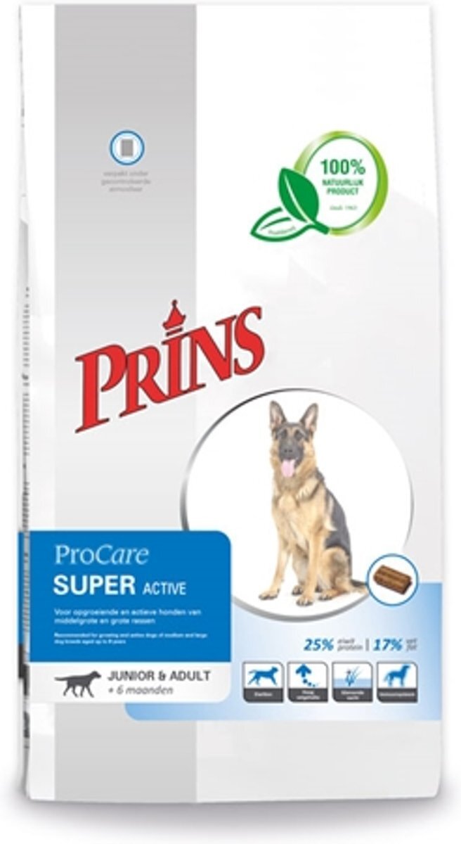 Prins Procare Hondenvoer Super - Opgroeiende Actieve Hond - 3 kg