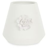 AmeliaHome Lusitano bloempot van keramiek, bloemenpatroon, crèmekleurig
