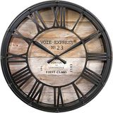 Atmosphera Créateur d'intérieur® Atmosphera Vintage Wandklok - 39 cm - Zwart/Bruin - Industrieel