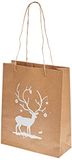 Mopec Kraftpapieren zakken, 20 x 25 cm, hert, wit, handgrepen en purinaa, Eén maat 6, 6 stuks