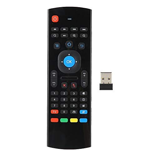 Sxhlseller Afstandsbediening, Dubbele Kanten 3D Air Mouse Motion Sensing Afstandsbediening met Hoge Resolutie 2.4G Draadloze Toetsenbordmuis voor Computer(Zwart)