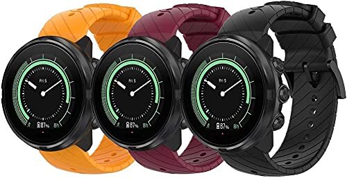 Chainfo Strap compatibel met Suunto Spartan Sport Wrist HR / 9/9 Baro / 7 Watch Band, Replacement Adjustable Bracelet Silicone Sports Strap (3-Pack I)