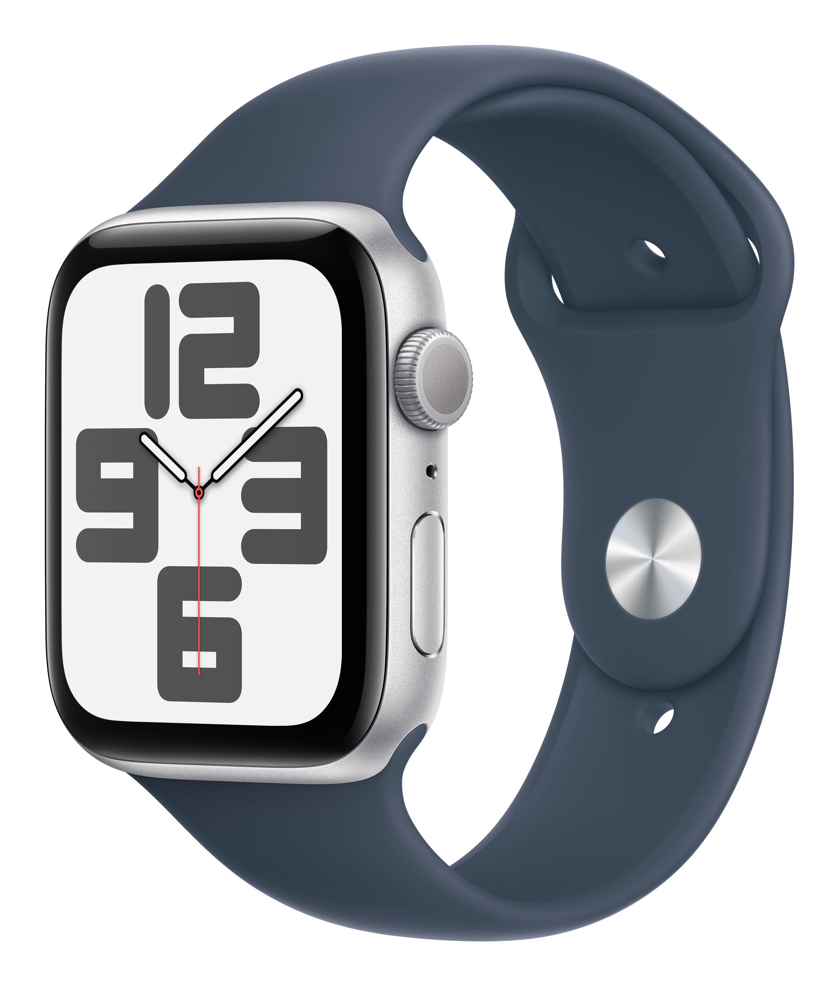 Apple Watch SE (2023) 44mm - Silver Aluminium Case with Storm Blue Sport Band - S/M