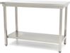 Maxima - plan de travail en acier inoxydable - 200 x 60 cm - hauteur réglable - avec étagère de rangement
