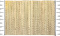 Secret de Gourmet Rechthoekige placemat grijs met franjes - bamboe - 45 x 30