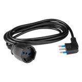 POLY POOL PP2625.1 verlengkabel 250 V met witte stroomkabel 10 meter, met 16 A ruimtebesparend stopcontact en Schuko stopcontact 10A/16A 2P+T Pluristandard (Italiaans en Duits) zwart
