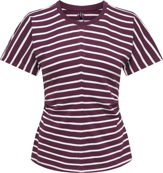 ONLY - ONLMARIE LIFE S/S STRIPE TOP CC JRS - Meisjes - T-shirts - Maat S - Katoen - Paars - Gestreept