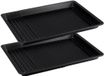 Zenker Set van 2 uitschuifbare geperforeerde rechthoekige pizzaplaten 37 tot 52 x 33 cm Black Metallic