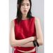 Mango cropped top met linnen rood