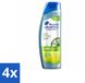 Head & Shoulders - Shampoing Antipelliculaire - Pure Intense - Contrôle du Sébum - 250 ml - 4 Pièces