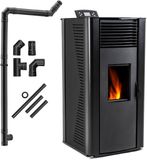 THUNDER Pelletkachel - Vrijstaand met watermantel - 13 kW - WiFi - 25 kg reservoir - THUNDER VAYNE-BLACK