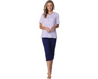 Pastunette - Pyjama - Purple Haze - Organisch Katoen - Wit/Paars - Doorknoop - Maat 50