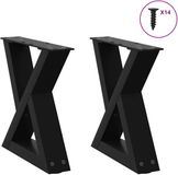 vidaXL Salontafelpoten - 2 stuks - 30x(30-31,3) cm - Staal - Zwart
